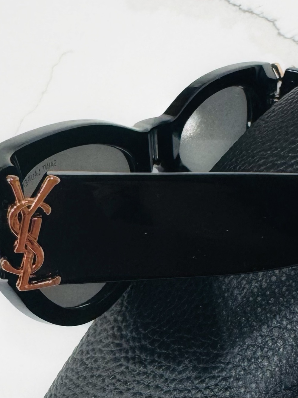 Saint Laurent Black Cat-Eye Sunglasses with RoseGold YSL Emblem - Picture 8 of 8